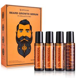 Appolina 5% Minoxidil Beard Growth Serum for Men, 5% Minoxidil Hair Regrowth Roller Bottle Design, Extra Strength Beard Growth Oil for Stronger Thicker Fuller Beard Faster