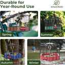 Kingsyard Squirrel Proof Platform Bird Feeders for Outdoor Hanging, 10" Wide Metal Caged Bird Feeder for Small Wildbirds Finches, Recycled Plastic Feeding Platform with Metal Seed Tray, Green