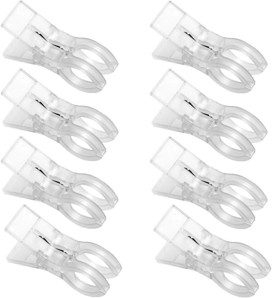 Clear White Beach Towel Clips Plastic Clothing Hanger Clamp Keep Your Towels from Blowing Away-Beach Chair or Pool Loungers on Your Cruise (4Pcs)