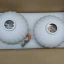 2 Pack Ceramic Wood Brass Semi Flush Mount Ceiling Light Vintage Hallway Light Fixtures, Modern Small Ceiling Mount Light Lamp for Hall Kitchen Entryway Passway Porch Foyer