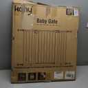 keny 29"-42.5" Baby Gate for Stairs, Auto Close Safety Dog Gate, Pressure Mounted Easy Walk Through Pet Gate for Doorways, Durable Stair Gate, 30" Tall, White