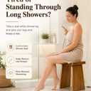 StrongTek Teak Shower Stool, Solid Wood Bath Seat, 18 in, Pre-Oiled, Natural