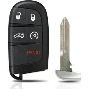Smart Key Fob Replacement Fit for Chrysler 300/Dodge Charger/Challenger/Dart 2011-2018 5-Button Remote with Start 05026676AH/AC, 56046759AF M3N-40821302 433MHz