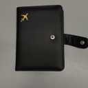 GOAUS Passport Holder for Travel with AirTag Slot Cards Cash Pocket, Faux Leather Travle Wallet Gifts for Women Men RFID Blocking Book Case Black, AirTag Not Included