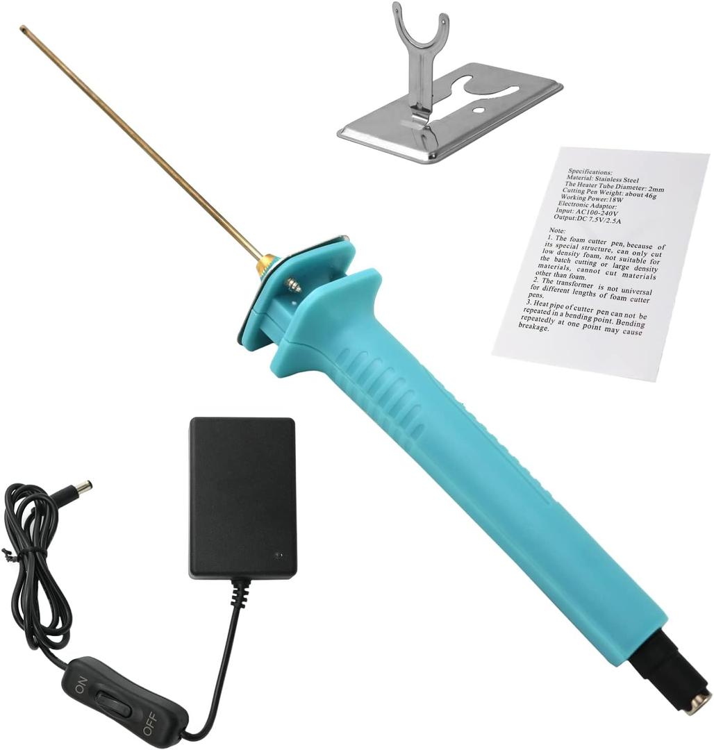 Foam Cutter Electric Hot Wire Cutter Pen 10CM Foam Board Cutter with Stand 18W Hot Knife Styrofoam Cutting Pen with Apaptor Foam-Cutting Tool for White Sofe Styrofoam,Arts,Handcraft