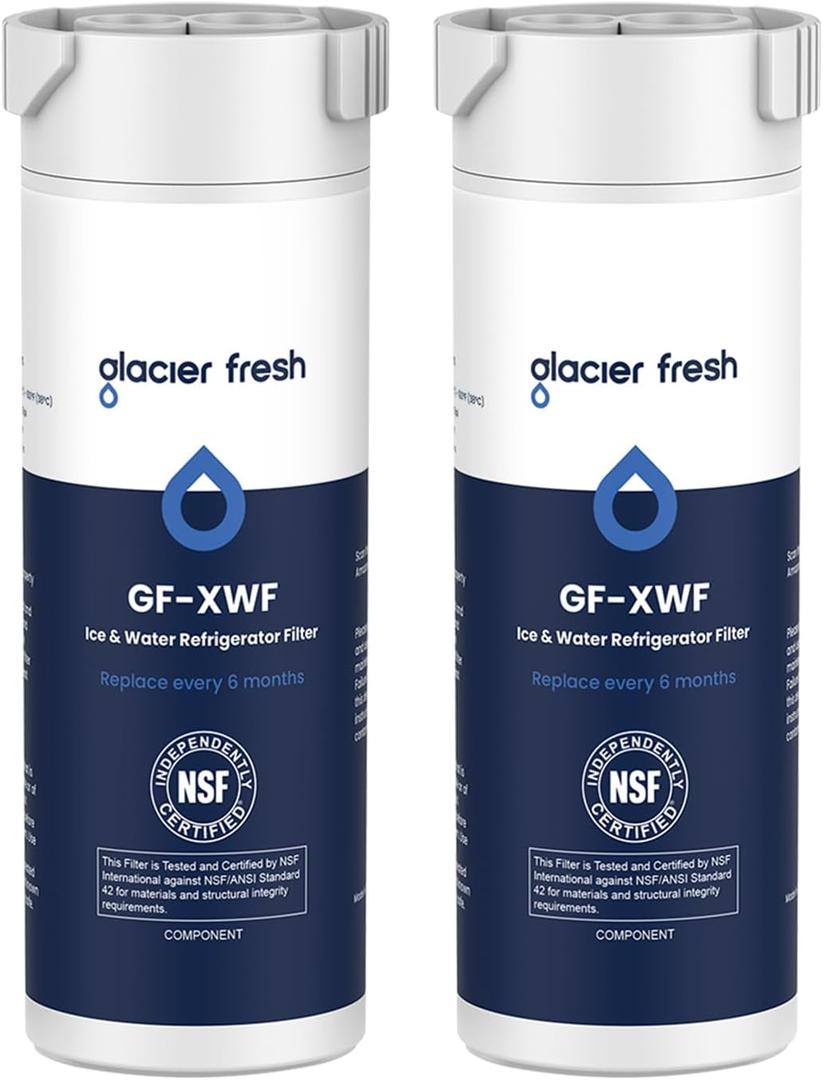 GLACIER FRESH XWF Replacement For GE XWF Refrigerator Water Filter Pack of 2 (Not for XWFE)