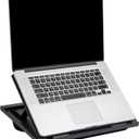 Mind Reader Lap Desk Laptop Stand, Bed Tray, Collapsible, Cushion, Portable, Dorm, Plastic, 14.75"L x 11"W x 7.3"H, Black