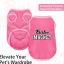 3 x Color-Blocked Dog Tank Top with Playful Heat Transfer Designs  Lightweight Polyester Shirt for Small,MediumDogs, Perfect for Casual Outings.Babe Magnet Pink, XS