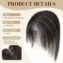 S-noilite Human Hair Toppers for Women no Bangs Human Hair 3603D Cover Clip in Short Topper Hairpieces for Women Natural Black 12inch