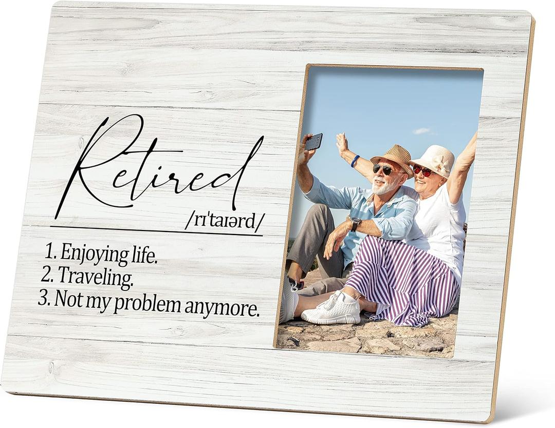 SRADMO Retired Definition Picture Frame,Happy Retirement 108 inch Tabletop Photo Frame Frames for Coworker Boss Women Men Teachers Nurse Mom,Going Away Gifts for Boss,Retirement Appreciation Gifts