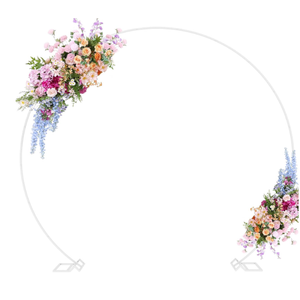 Putros 9.2FT White Round Backdrop Stand Metal Circle Balloon Arch Frame Wedding Arch for Ceremony Birthday Party Anniversary Bridal Graduation Decoration 
