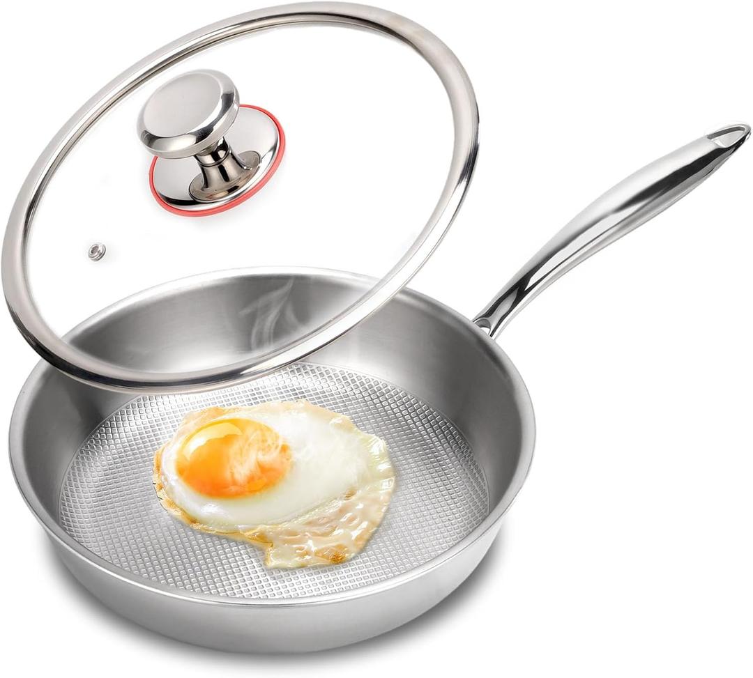8" Titanium Pans for Cooking,Pure Healthy Titanium Frying Pan