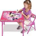 Minnie Mouse Table & Chair Set for Toddlers 24-48M, Includes 1 Table & 1 Chair Table: 20"L x 20"W x 16.4"H, Chair: 12"L x 11.6"W x 17"H - Weight Limit: 70 lbs
