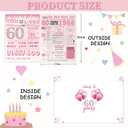 2 x IDU 60th Birthday Card for Women,60th Birthday Gifts & Decorations for Women, 60 Year Old Birthday Gifts Cards for Mom Sister Wife Family Friends