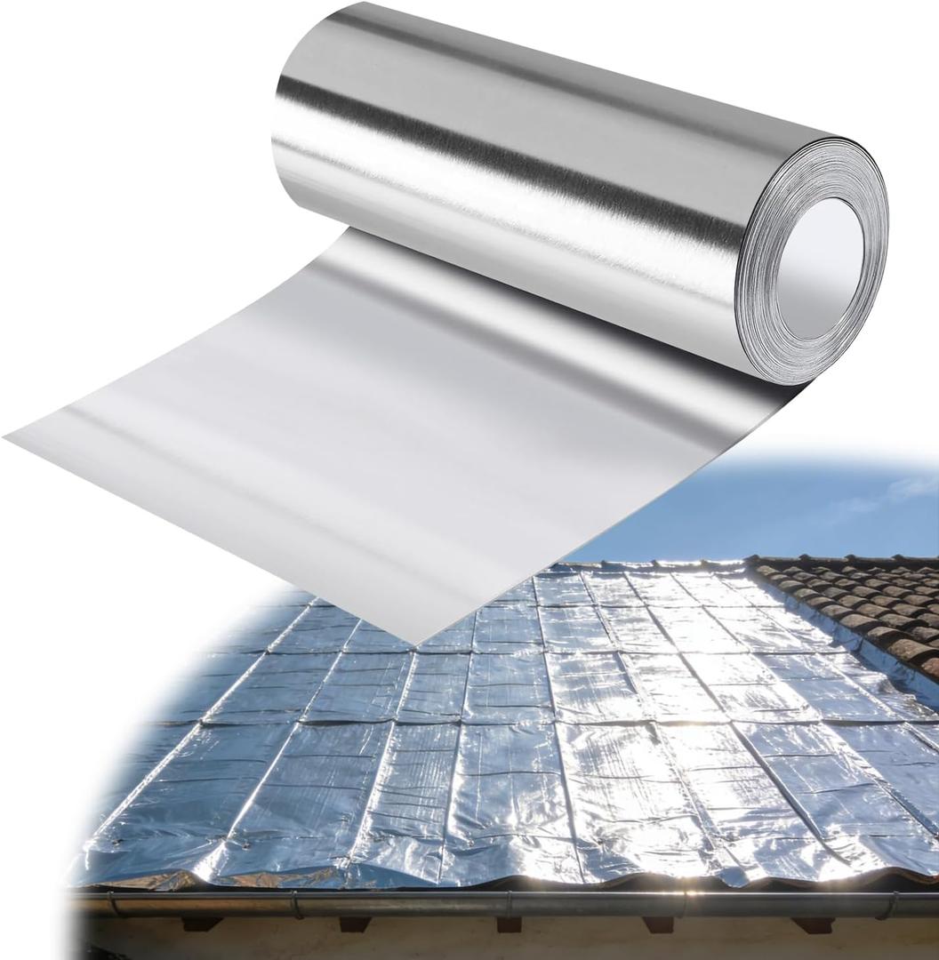 Aluminum Flashing Roll 8'' x 65' Aluminum Roof Flashing 0.2mm Thicked Roof Panels Metal Garden Preventing Roofing for Sealing Windows Doors Repair Installation