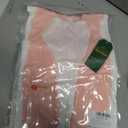 Remidoo Womens Sailor Collar Shirt Short Sleeve Color Block T Shirt (Pink, XL)
