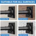 CorkLatta Matte Black Shower Curtain Rod,1 Inch Diameter Stainless Steel Adjustable Spring Tension Rods 32 to 68",with Holders,Anti-Slip,Curtain Rods No Drilling(1 Pack)