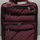 LUGGEX Underseat Carry On Luggage with Wheels, Stylish Lightweight Under Seat Luggage, Soft Sided Personal Item Suitcase for Short Trip (Dark Scarlet, 16 Inch)