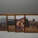 Egofine 11x14 Picture Frames 4 Pack Display Pictures 5x7/8x10 with Mat or 11x14 Without Mat Made of Solid Wood Covered by Plexiglass for Table Top Display and Wall Mounting Photo Frame, Light Brown