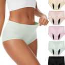 YESWEL Incontinence Underwear For Women, Reusable Washable Leak-proof Lightweight Briefs for Postpartum, Bladder Leak, 5 Pack (Multicolor01, Medium)