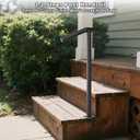 1-2 Step Single Post Handrail-Outdoor Stair Rail- Single Post Wrought Iron Handrail with DIY Tool Kit, 38" H Black Hand Rail Powder Coating for Concrete Steps or Wood Stairs