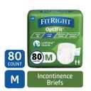 FitRight Adult Incontinence Briefs, Diapers with Tabs, Ultra Absorbent, Medium, 32in to 44in, 80 Count