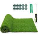 Realistic Artificial Grass Rug Indoor Outdoor: Fake Grass Turf with Drainage Holes, Pet-Friendly Dog Grass Mat, Perfect for Garden Lawn Balcony Patio Backyard Landscape Decoration​, 4FT x6FT