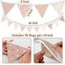Lacama Nursery Decor Nursery Wall Decor Wildflower Pennant Banner Flags, Girls Room Decor, Boho Flags Playroom Wall Decor Banner for Nursery Baby Shower Birthday Boho Wedding Party Event