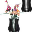Vase Holder fit for Lego Flowers Bouquet - Acrylic Puzzle Vase fit for Lego Botanical Collection Building, Adult Gift Display Stand for Roses Orchid Sunflower (Black)