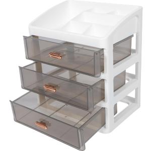 Ciieeo Makeup Organizer with Drawers Cosmetic Storage Box for Vanity Bedroom Bathroom Countertop Desktop Organizer for Cosmetics Skincare Jewelry 10.43 X 9.05 X 6.69 in