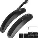 Fat Tire Bike Fender for 3.0-4.0 Wide Tire Mudguard Set Front and Rear 2 Parts-Universal Full Cover Thicken Bicycle Mud Guard Mudflap for Electric Bike Beach Bike (Black)