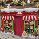 3 Pcs 157" Large Christmas Classroom Door Decorations Christmas Candy Shop Party Porch Banner Front Door Cover Xmas Background for Office Decorations Photo Background
