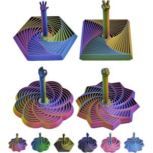 4Pack 3D Printed Expanded Sensory Fidget Star with Handle, 3D Printed Handheld Star Sensory Fidget Toy for ADHD, Autism & Anxiety, Ideal Valentines Day Birthday Gifts (Iridescent)