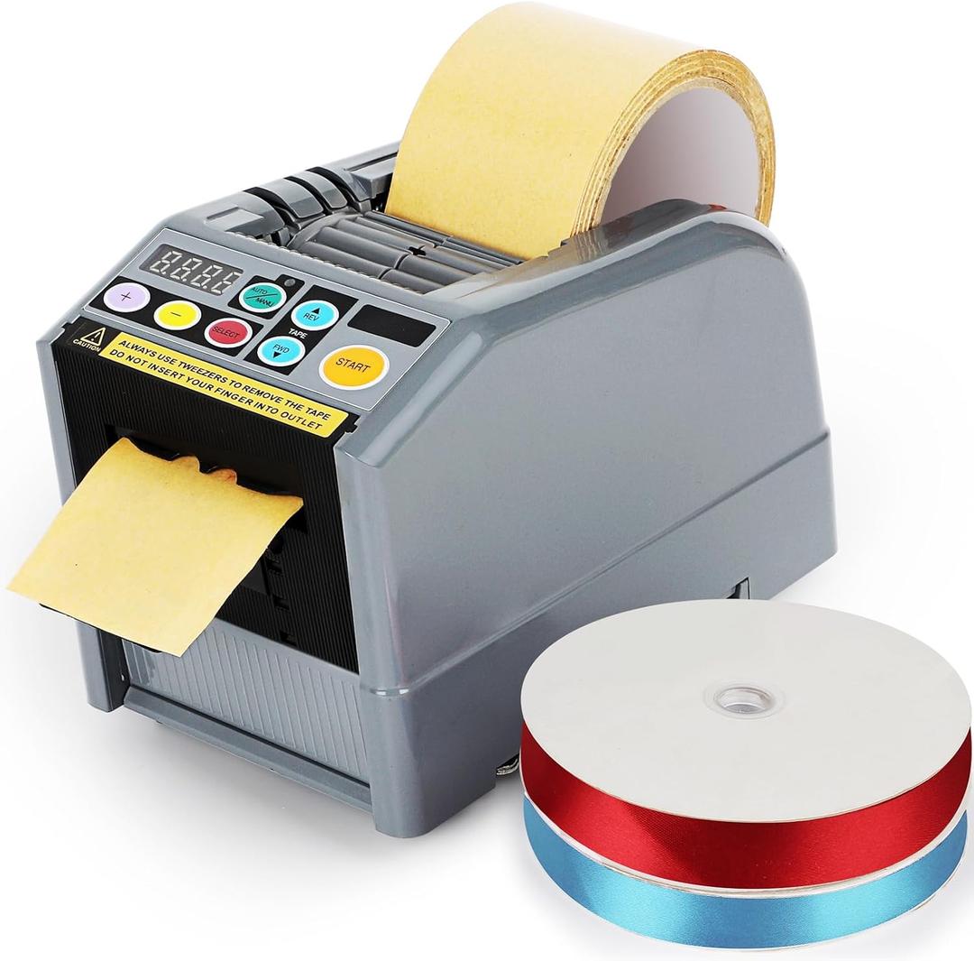 Ribbon Cutting Machine, 999mm Automatic Tape Dispenser with Manual & Auto Modes, Precision Cutting Tool for Gift Wrapping, Packaging, Schools, Offices, Warehouses, and Home
