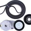 MOTOKU Drive Belt Tensioner and Serpentine Belt Idler Pulley kit for Dodge Charger 2011-2023, Durango 2016-2024, Challenger 2011-2023, Chrysler 300 12-23, Jeep Commander 06-08, Grand Cherokee 5.7 6.4