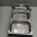 MegaChef Stainless Steel Easy Clean Buffet Server & Food Warmer With 3 Sectional Trays