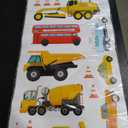 Large Construction Vehicles Car Wall Stickers - Trucks Excavator Tractor Wall Decals - Kids Boys Bedroom Playroom Daycare Wall Decor