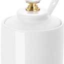ONTUBE Porcelain Sugar Bowl with Crystal Lid and Spoon,8oz White (Crystal gold)