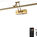 Picture Light Battery Operated with Remote LED Dimmable Picture Light for Paintings, Brass Rechargeable 24 inch Battery Operated Wall Sconce for Art Lighting Gallery Portrait Artwork