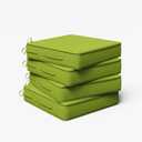 Outdoor Chair Cushion 19 x 19 x 4 Inches Patio Furniture Outdoor Waterproof Seat Cushion, Patio Chair Cushion with Handles and Ties, Square Dining Chair Cushion Set of 4, Grass Green