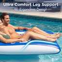 Funscape Inflatable Pool Lounge Floats Adult, Large Swimming Pool Sofa Floaties, Beach Tanning Recliner Floating Mesh Chair Cup Holder, Blow Up Lake River Floaty Tube, Summer Water Party Toy-Blue-XL