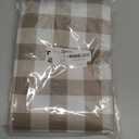 Smiry Rectangle Picnic Table Cloth, Elastic Waterproof Fitted Vinyl Tablecloths, Flannel Backed Buffalo Plaid Table Covers for Dining, Camping, Outdoor (White and Khaki, 30" x 72")