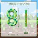 Zlongron 13 Pieces Birthday Cake Candles, Green Pixel Theme Birthday Candles, Suitable for Boys and Girls Birthdays, Gatherings, Parties, Celebrations Good Decoration Supplies (Number 8)