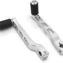 Defiance floorboards for Harley Touring street glide FLHX FLT FLHR FLHXS FLHTCUTG chromed rear footboards and Heel Toe Shift Levers (Chromed)