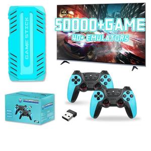 U36 Retro Game Console,50000+Games and 40 Emulators, with Dual 2.4G Wireless Controllers, Plug and Play 4K HD HDMI TV Game Stick (128GB) 1