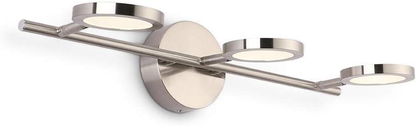 Joossnwell Modern LED Vanity Lights Nickel Finish, 3-Light Bathroom Lighting Fixtures 21.26" Inch 15W Metal Wall Sconces with Swing Arm Up and Down Lamps 4000K