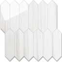 Vamos Tile Glossy Dolomite White Backsplash Tile Peel and Stick, 12.8 x 12.8 Inch 10 Sheets Long Hexagon PVC Self Adhesive Mosaic Wall Tiles Stick on Backsplash for Kitchen and Bathroom