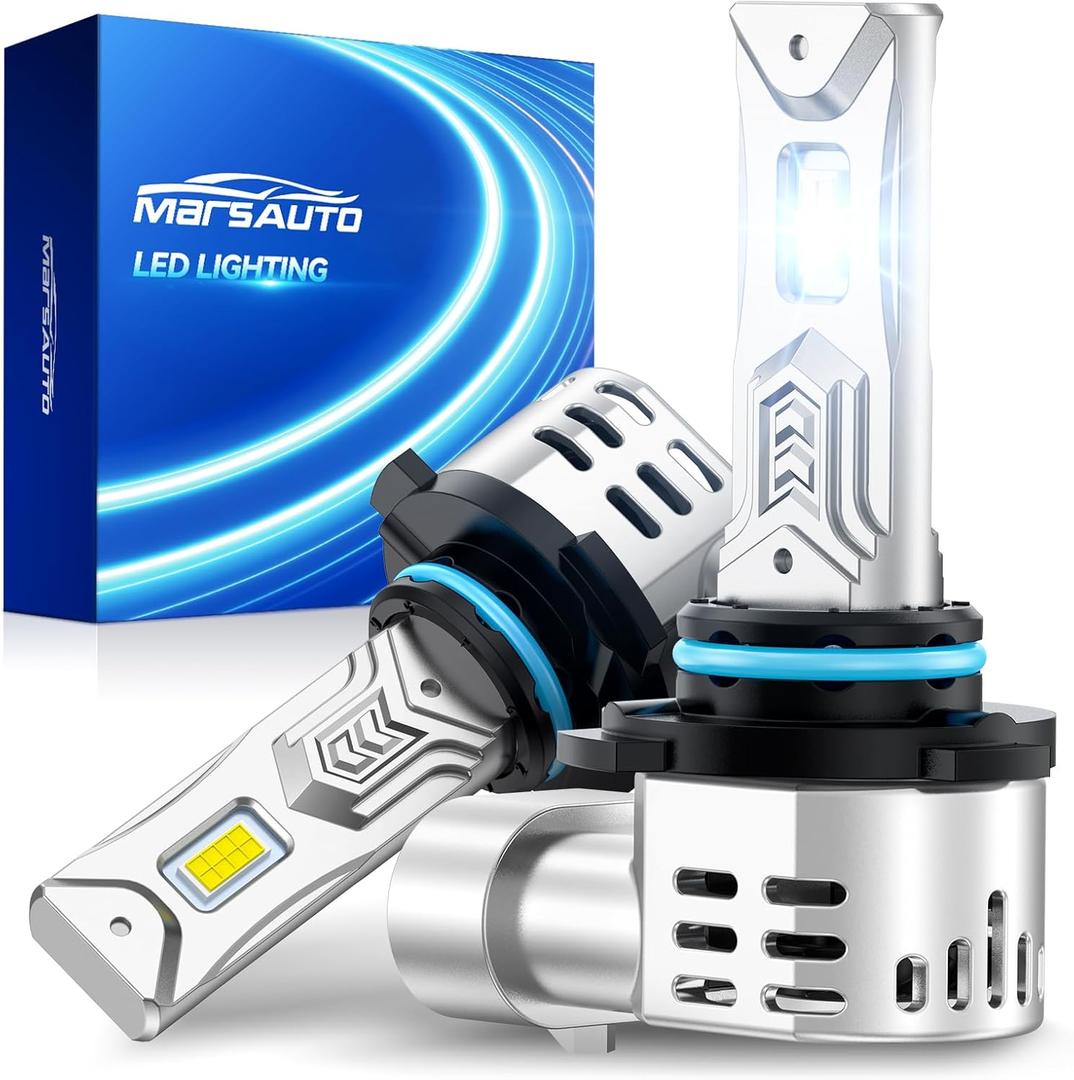 Marsauto HB3 Fog Light for Powersports ATV/UTV, 60,000LM 9005 Driving Light Bulbs with Silent Fan, Plug and Play, Off-Road Use or Fog Light, Pack of 2