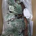 Christmas Table Centerpiece with LED Lights, Silver Christmas Tree Decoration, Natural Pine Cones, Christmas Balls for Holiday Party, Home, Fireplace