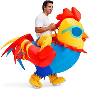 Inflatable Chicken Costume for Adult Rooster Blow Up Costume Funny Halloween Cosplay for Men Women